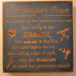 Hairstylist's Prayer Wall Art - Gold and Black